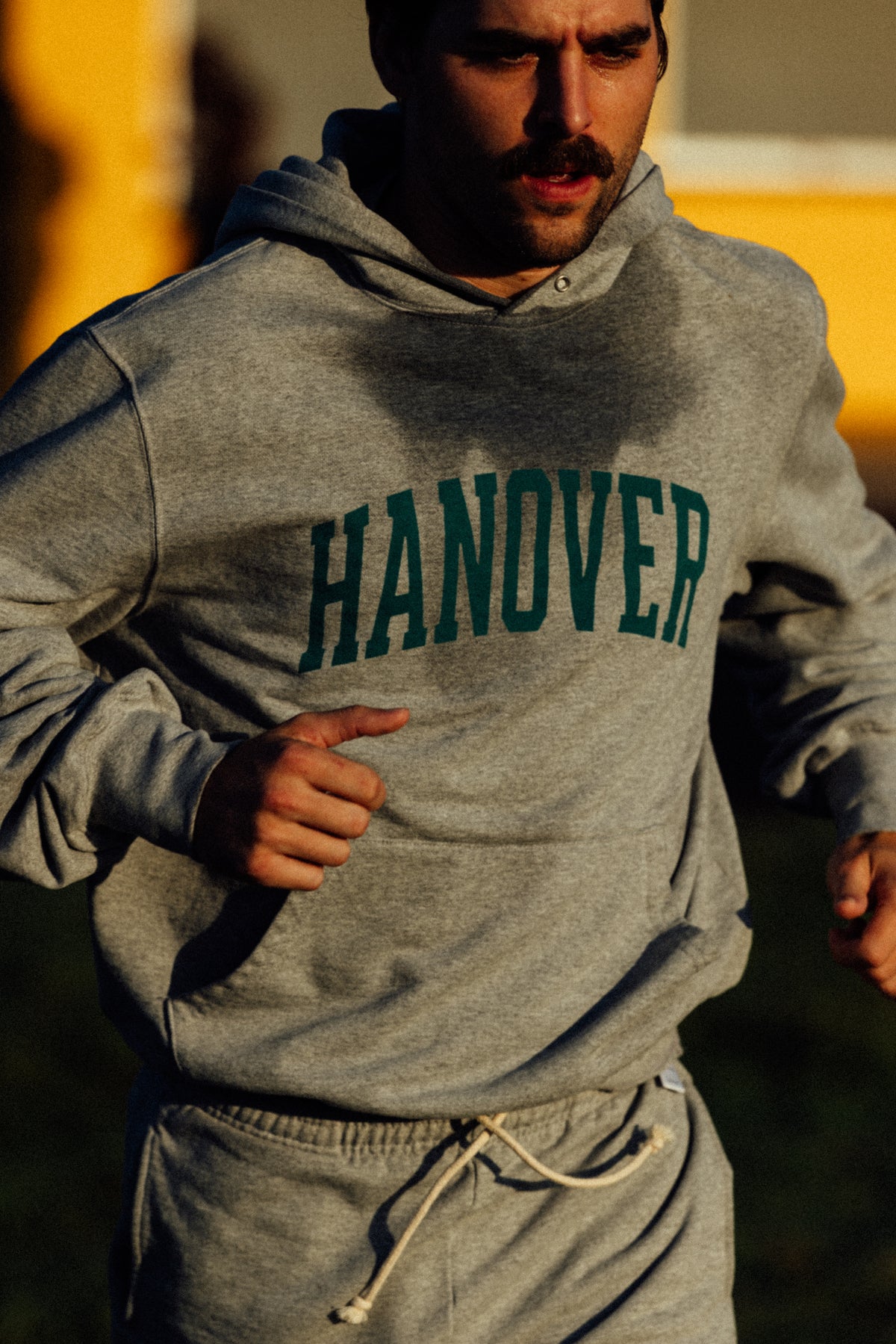 Hanover Heather Collegiate Sweatshirt on model