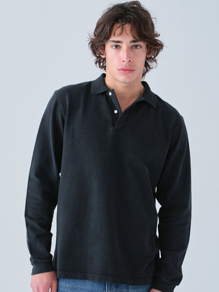 Long Sleeve Polo Shirt | Made in USA | Hanover Sunwashed